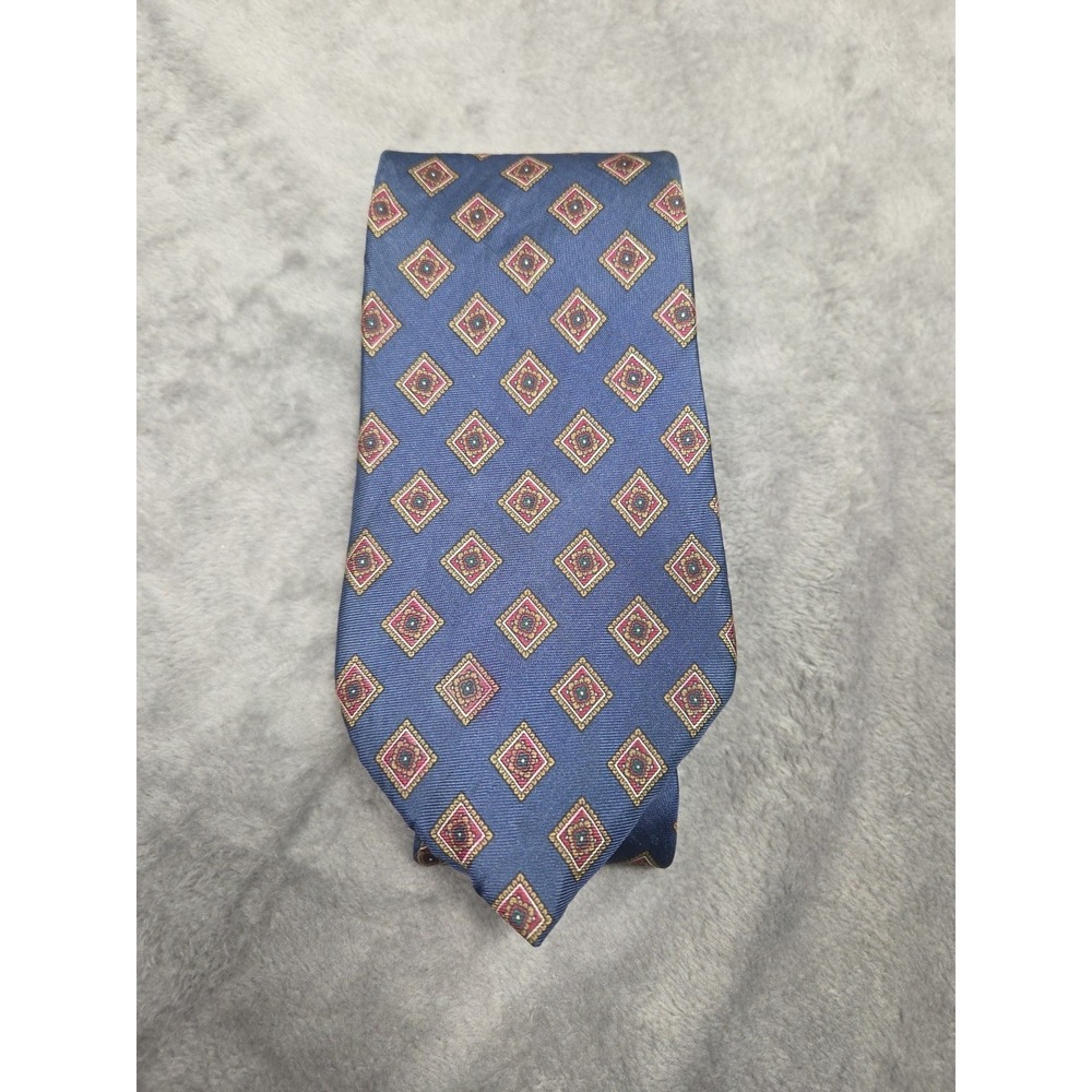 Carl Michaels For‎ Stern's Men's Silk Tie Navy Geometric Retro Italy